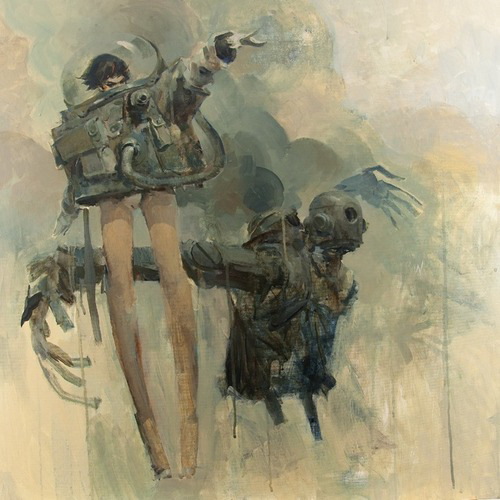 Ashley Wood creates beautiful paintings and also translates his work nicely